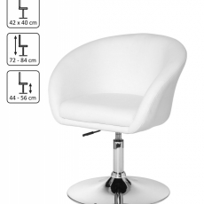 Jedálenská stolička Hawai, syntetická koža, biela - 3