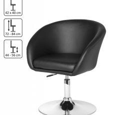 Jedálenská stolička Hawai, syntetická koža, čierna - 3