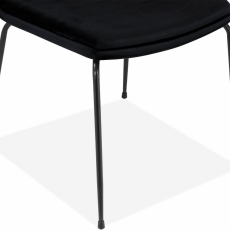 Jedálenská stolička Hiena (Súprava 2 ks), zamat, čierna - 5