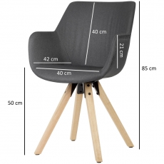 Jedálenská stolička Hima (súprava 2 ks), textil, sivá - 3