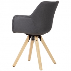 Jedálenská stolička Hima (súprava 2 ks), textil, sivá - 5