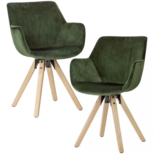 Jedálenská stolička Hima (súprava 2 ks), zelená - 1