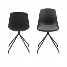Jedálenská stolička Ilva, čierna/sivá - 3