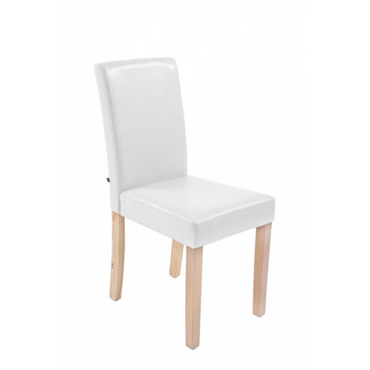Jedálenská stolička Ina, syntetická koža, biela - 1