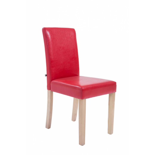 Jedálenská stolička Ina, syntetická koža, červená - 1