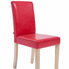 Jedálenská stolička Ina, syntetická koža, červená - 1