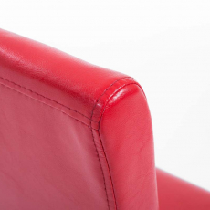 Jedálenská stolička Ina, syntetická koža, červená - 5