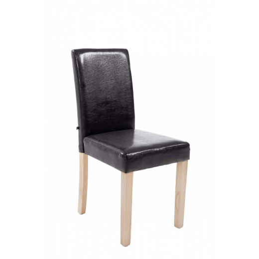 Jedálenská stolička Ina, syntetická koža, hnedá - 1