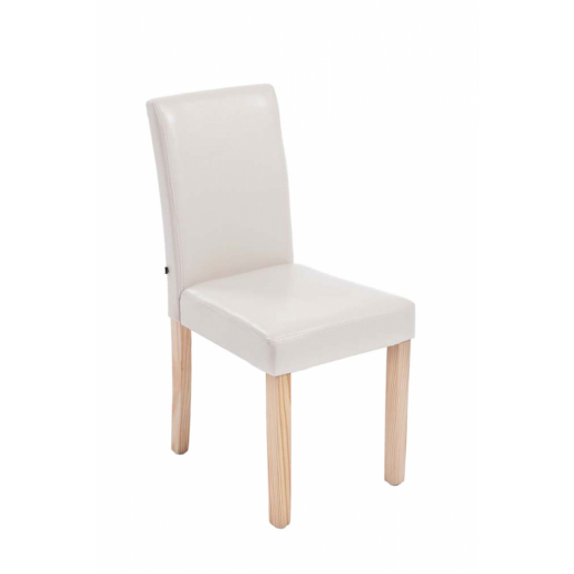 Jedálenská stolička Ina, syntetická koža, krémová - 1