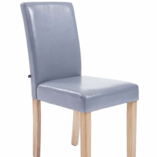 Jedálenská stolička Ina, syntetická koža, šedá - 1