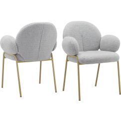 Jedálenská stolička Iwama Dining (SET 2 ks), textil, šedá