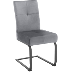 Jedálenská stolička Izumo (SET 2 ks), zamat, šedá - 4