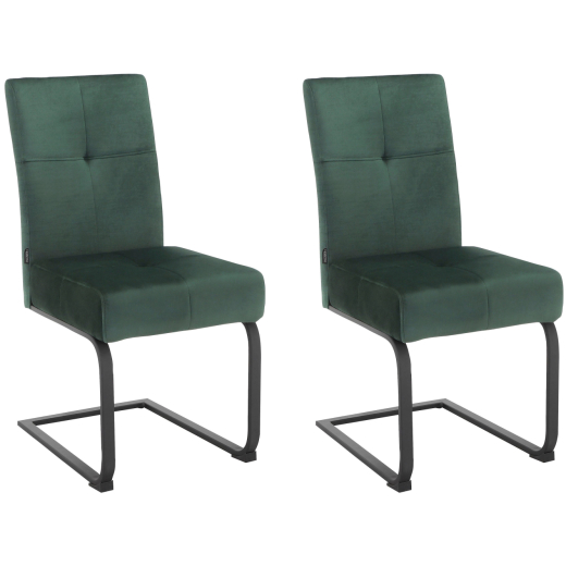Jedálenská stolička Izumo (SET 2 ks), zamat, zelená - 1