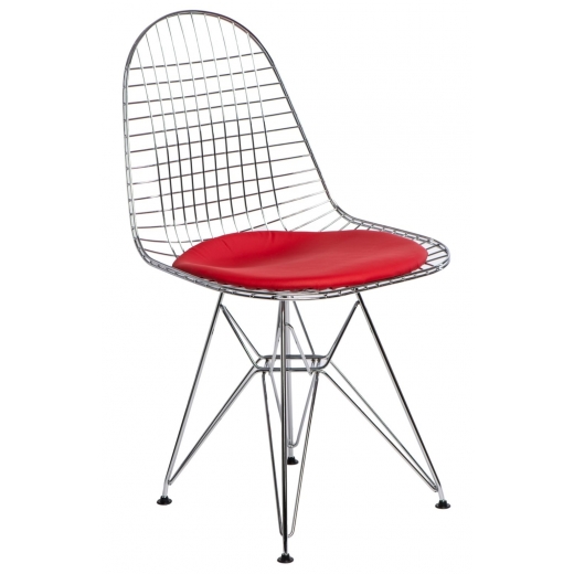 Jedálenská stolička Jette 2, chróm/červená - 1