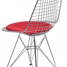 Jedálenská stolička Jette 2, chróm/červená - 2
