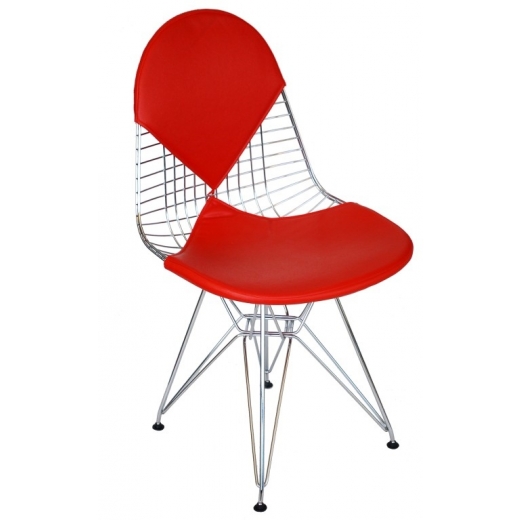 Jedálenská stolička Jette, chróm/červená - 1