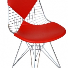 Jedálenská stolička Jette, chróm/červená - 1