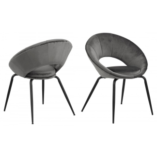 Jedálenská stolička Julia (SET 2 ks), tkanina, šedá