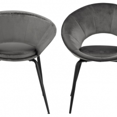 Jedálenská stolička Julia (SET 2 ks), tkanina, šedá - 2