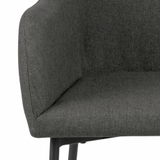 Jedálenská stolička June (SET 2ks), tkanina, šedá - 6