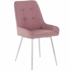 Jedálenská stolička Jussi (SADA 2 ks), tkanina, ružová - 4