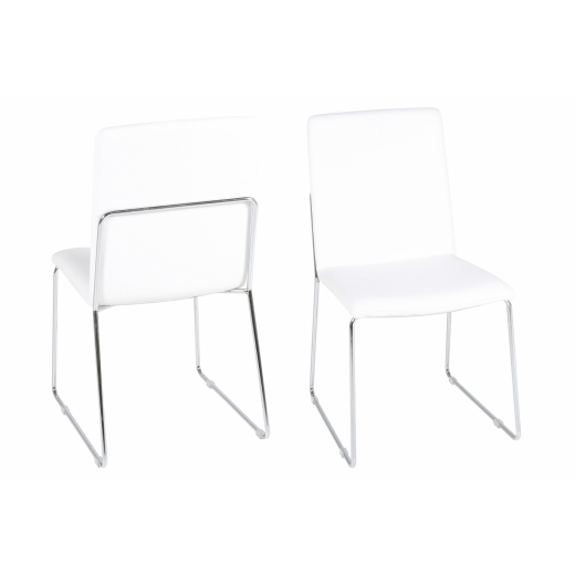 Jedálenská stolička Kaden (Súprava 4 ks), biela/chróm - 1