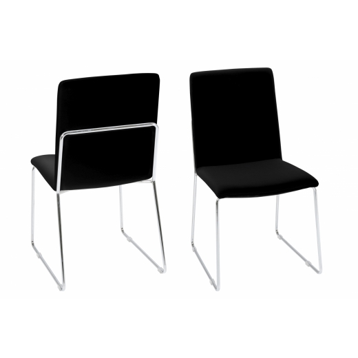 Jedálenská stolička Kaden (Súprava 4 ks), čierna/chróm - 1