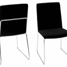 Jedálenská stolička Kaden (Súprava 4 ks), čierna/chróm - 1