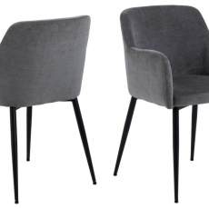 Jedálenská stolička Karen (SET 2 ks), tkanina, šedá - 1