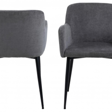 Jedálenská stolička Karen (SET 2 ks), tkanina, šedá - 2