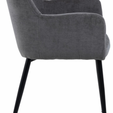 Jedálenská stolička Karen (SET 2 ks), tkanina, šedá - 3