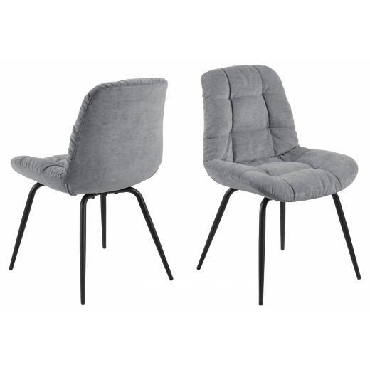 Jedálenská stolička Katja (SET 2ks), textil, šedá - 1