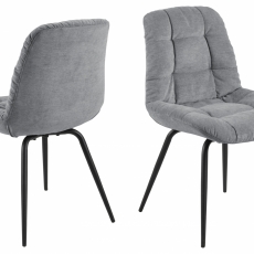 Jedálenská stolička Katja (SET 2ks), textil, šedá - 1
