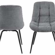Jedálenská stolička Katja (SET 2ks), textil, šedá - 6