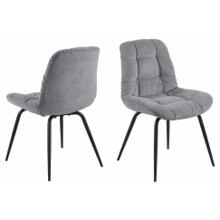 Jedálenská stolička Katja (SET 2ks), textil, šedá