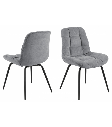 Jedálenská stolička Katja (SET 2ks), textil, šedá