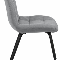 Jedálenská stolička Katja (SET 2ks), textil, svetlo šedá - 5