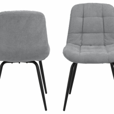 Jedálenská stolička Katja (SET 2ks), textil, svetlo šedá - 8