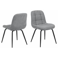 Jedálenská stolička Katja (SET 2ks), textil, svetlo šedá