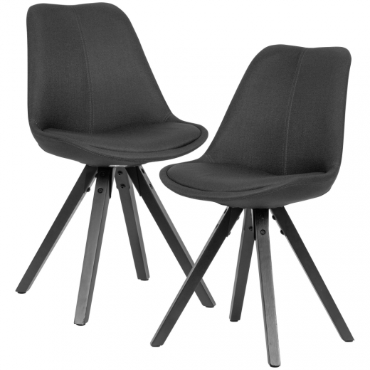Jedálenská stolička Kelly (SET 2 ks), textil, antracitová - 1
