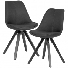 Jedálenská stolička Kelly (SET 2 ks), textil, antracitová - 1
