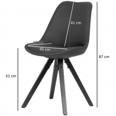 Jedálenská stolička Kelly (SET 2 ks), textil, antracitová - 4