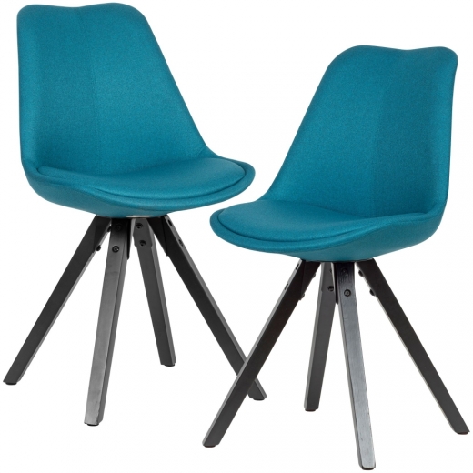 Jedálenská stolička Kelly (SET 2 ks), textil, modrá - 1