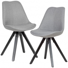 Jedálenská stolička Kelly (SET 2 ks), textil, šedá - 1