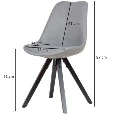 Jedálenská stolička Kelly (SET 2 ks), textil, šedá - 4