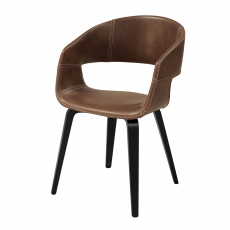 Jedálenská stolička Kimberly (SET 2 ks), čierna/hnedá - 1
