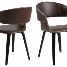 Jedálenská stolička Kimberly (SET 2 ks), čierna/hnedá - 2