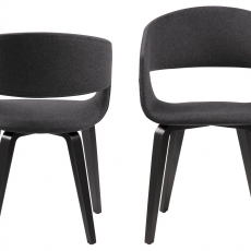 Jedálenská stolička Kimberly (Súprava 2 ks) sivá / čierna - 3
