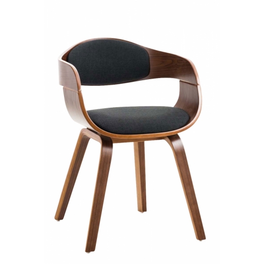 Jedálenská stolička Kingston, textil, orech / čierna - 1