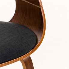 Jedálenská stolička Kingston, textil, orech / čierna - 5